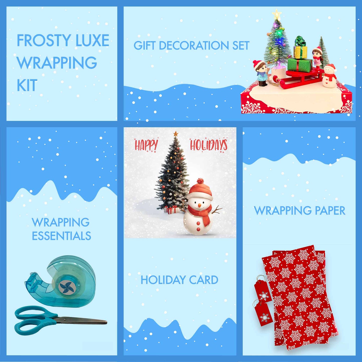 Frosty luxe gift wrapping kit